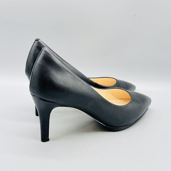 Cole Haan Shoes Womens 8.5 Black Leather Grand Ambition Pumps Pointed Toe Heels - Picture 9 of 13